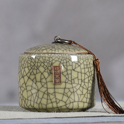 Radošs krekinga keramikas tējas kastīte ar vāku Porcelāna aizzīmogots Candy Caddy pārnēsājamas tējas kastītes galddatora dekors Mājas dekors Jauns