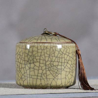 Radošs krekinga keramikas tējas kastīte ar vāku Porcelāna aizzīmogots Candy Caddy pārnēsājamas tējas kastītes galddatora dekors Mājas dekors Jauns