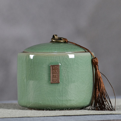 Radošs krekinga keramikas tējas kastīte ar vāku Porcelāna aizzīmogots Candy Caddy pārnēsājamas tējas kastītes galddatora dekors Mājas dekors Jauns