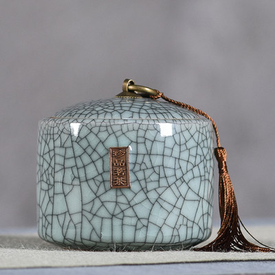 Radošs krekinga keramikas tējas kastīte ar vāku Porcelāna aizzīmogots Candy Caddy pārnēsājamas tējas kastītes galddatora dekors Mājas dekors Jauns