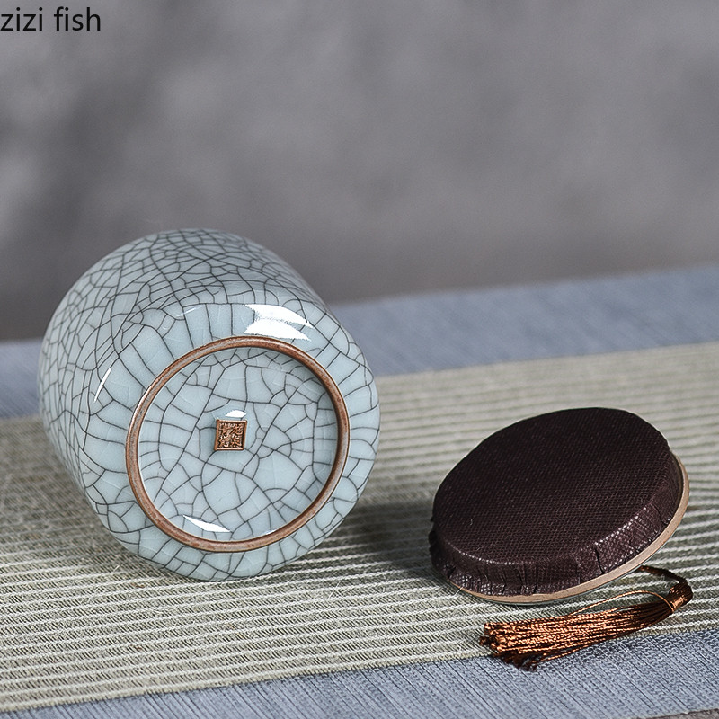 Radošs krekinga keramikas tējas kastīte ar vāku Porcelāna aizzīmogots Candy Caddy pārnēsājamas tējas kastītes galddatora dekors Mājas dekors Jauns