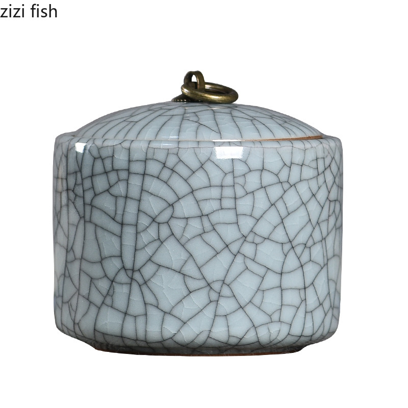 Radošs krekinga keramikas tējas kastīte ar vāku Porcelāna aizzīmogots Candy Caddy pārnēsājamas tējas kastītes galddatora dekors Mājas dekors Jauns