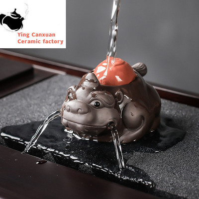 Boutique Zisha Lucky Tea Pet Ornament Creative Pixiu Can Raise Tea Art Dekoracija Rankų darbo arbatos rinkinio priedai Namų stalo dekoras