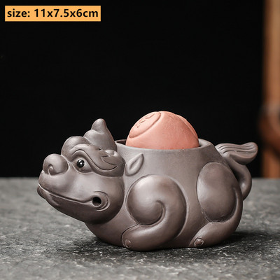 Boutique Zisha Lucky Tea Mājdzīvnieku rotājums Creative Pixiu Can Raise Tea Art Dekorācija Roku darbs tējas servīzes piederumi Mājas rakstāmgalda dekors
