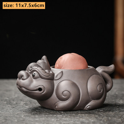 Boutique Zisha Lucky Tea Mājdzīvnieku rotājums Creative Pixiu Can Raise Tea Art Dekorācija Roku darbs tējas servīzes piederumi Mājas rakstāmgalda dekors