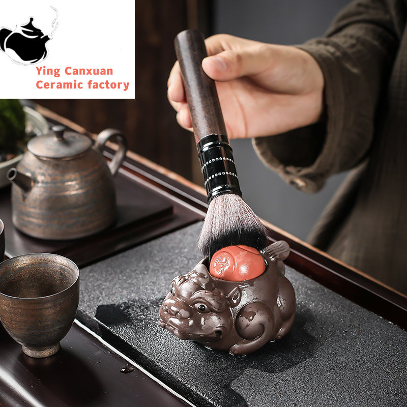 Boutique Zisha Lucky Tea Mājdzīvnieku rotājums Creative Pixiu Can Raise Tea Art Dekorācija Roku darbs tējas servīzes piederumi Mājas rakstāmgalda dekors