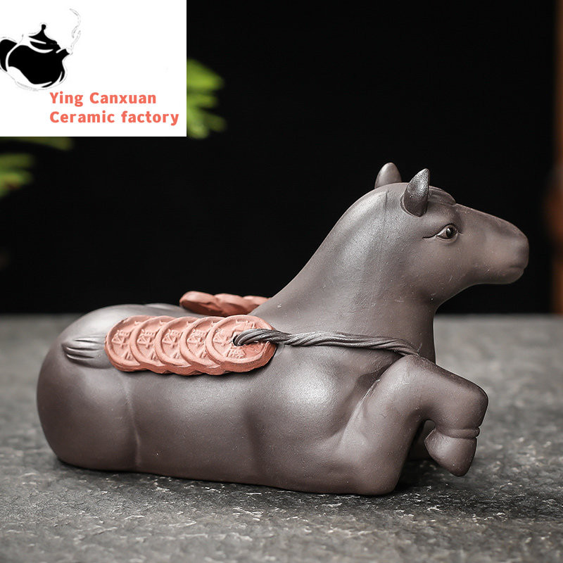 Boutique Zisha Lucky Tea Mājdzīvnieku rotājums Creative Pixiu Can Raise Tea Art Dekorācija Roku darbs tējas servīzes piederumi Mājas rakstāmgalda dekors