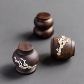 Melnkoka koka tējas kannas vāka turētājs tējkannas vāka organizators tējkannas vāka statīvs kafijas tējas rīks japāņu tējkannas tējas istabai