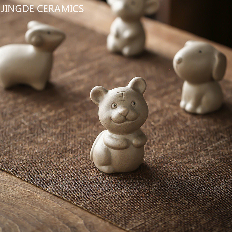 Rupja keramika 12 zodiaka pirkstu galiņi, mini tēja, mājdzīvnieks, mīlošs dzīvnieks, skulptūra, tēja, figūriņa, rotājumi, tējas servīzes dekorēšanas piederumi.