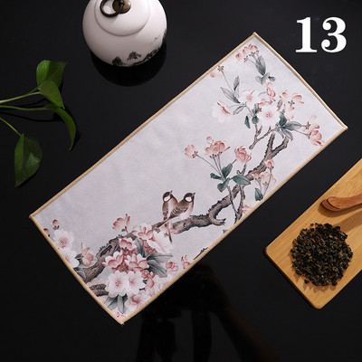 1vnt kiniškas dažytas storas arbatos rankšluostis Super sugeriantis aukščiausios klasės arbatos rinkinio priedai Stalo kilimėliai Buitinė profesionali Ragtea servetėlė