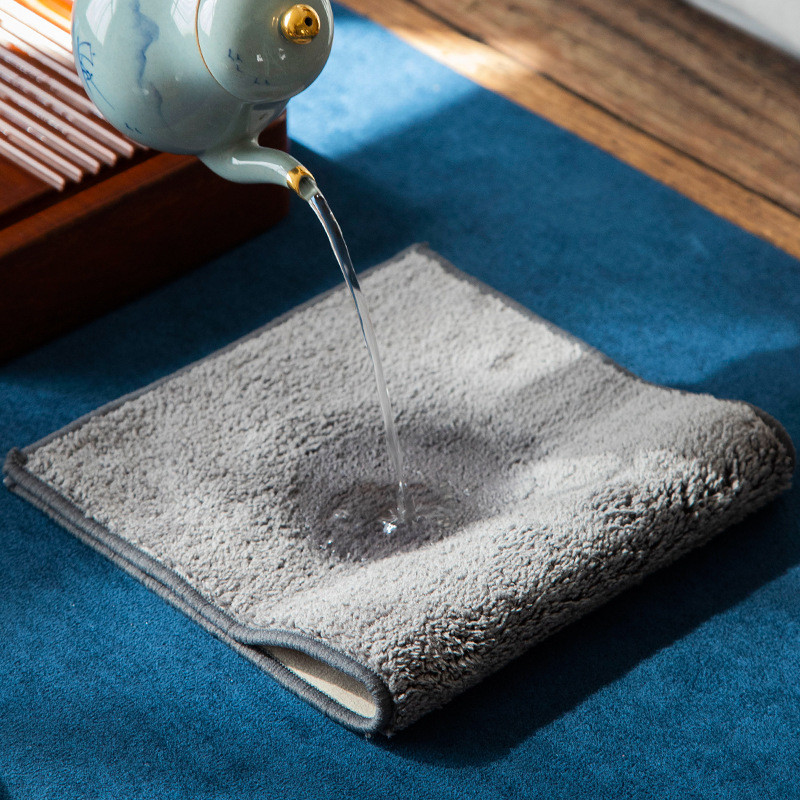 Kinų klasikinis arbatos rankšluostis zomšinis dažymas sugeriantis skuduras, sutirštintas stalo valymo audinys, buitinis valymo įrankis virtuvės rankšluostis