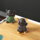 Jauka Žurka Purpura Māla Rokdarbi Zodiaka Pele Tēja Mājdzīvnieki Keramikas Tēja Mākslas Rotājumi Ķīniešu Kung Fu tēja Mājas Dekors Tējas Aksesuāri