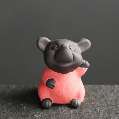 Jauka Žurka Purpura Māla Rokdarbi Zodiaka Pele Tēja Mājdzīvnieki Keramikas Tēja Mākslas Rotājumi Ķīniešu Kung Fu tēja Mājas Dekors Tējas Aksesuāri