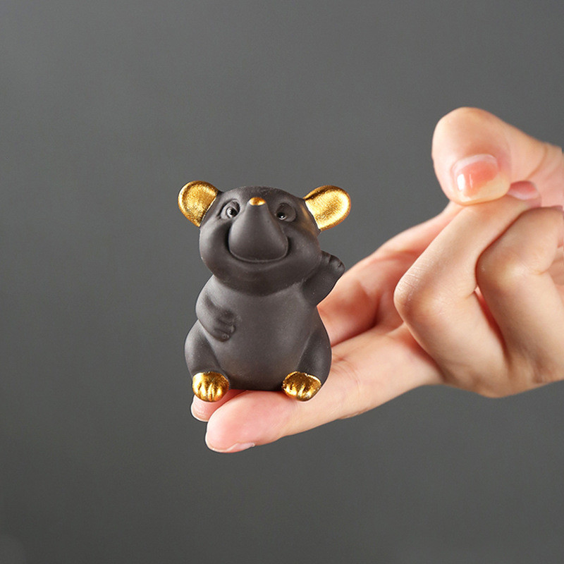 Jauka Žurka Purpura Māla Rokdarbi Zodiaka Pele Tēja Mājdzīvnieki Keramikas Tēja Mākslas Rotājumi Ķīniešu Kung Fu tēja Mājas Dekors Tējas Aksesuāri
