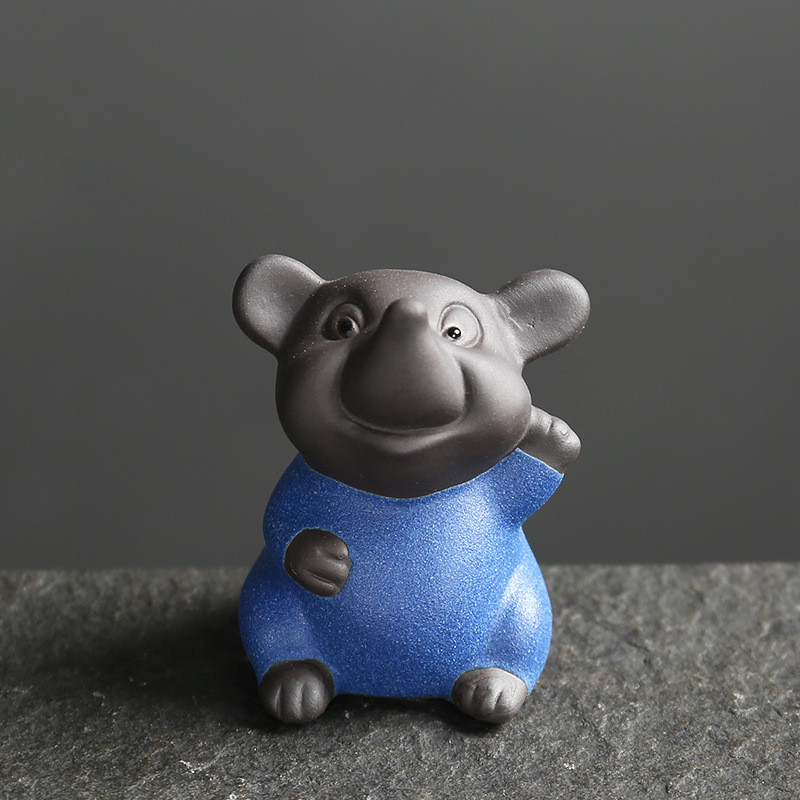 Jauka Žurka Purpura Māla Rokdarbi Zodiaka Pele Tēja Mājdzīvnieki Keramikas Tēja Mākslas Rotājumi Ķīniešu Kung Fu tēja Mājas Dekors Tējas Aksesuāri