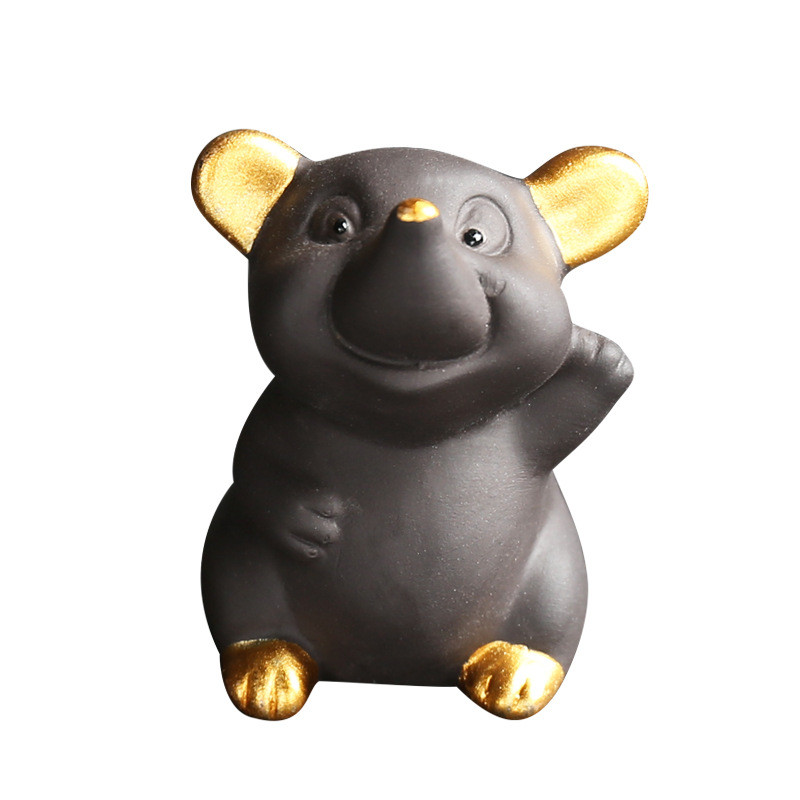 Jauka Žurka Purpura Māla Rokdarbi Zodiaka Pele Tēja Mājdzīvnieki Keramikas Tēja Mākslas Rotājumi Ķīniešu Kung Fu tēja Mājas Dekors Tējas Aksesuāri