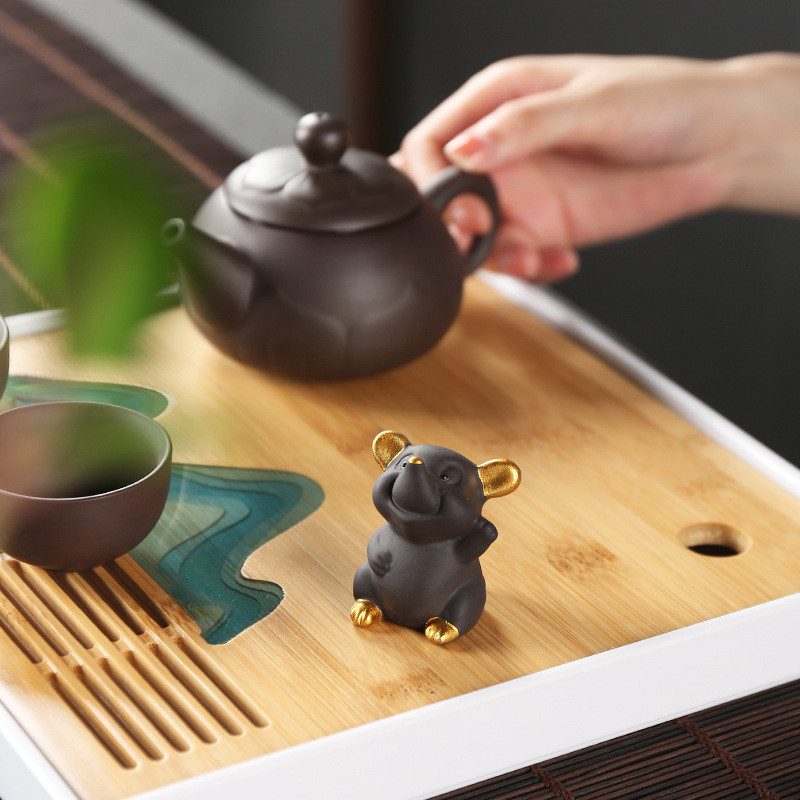 Jauka Žurka Purpura Māla Rokdarbi Zodiaka Pele Tēja Mājdzīvnieki Keramikas Tēja Mākslas Rotājumi Ķīniešu Kung Fu tēja Mājas Dekors Tējas Aksesuāri