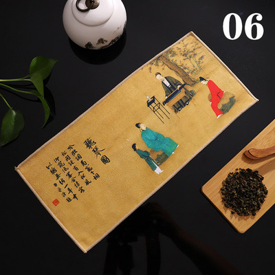 Kiniškas dažytas storas arbatos rankšluostis Super sugeriantis aukščiausios klasės arbatos rinkinio priedai Stalo kilimėliai Profesionali skudurinės arbatos servetėlė
