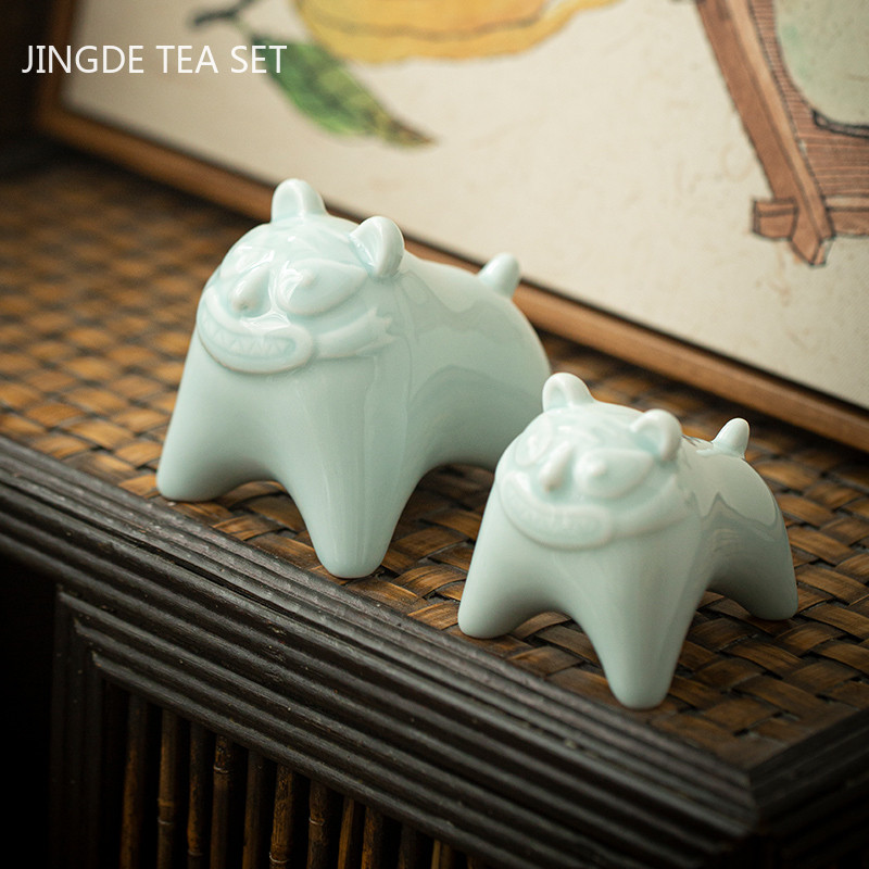 Keramika Dzīvnieku statuja tējas galda dekorēšana Ķīniešu mīlīga tēja mājdzīvnieku rotājumi rakstāmgalds galds ar rokām darināti amatniecības izstrādājumi tējas servīzes piederumi