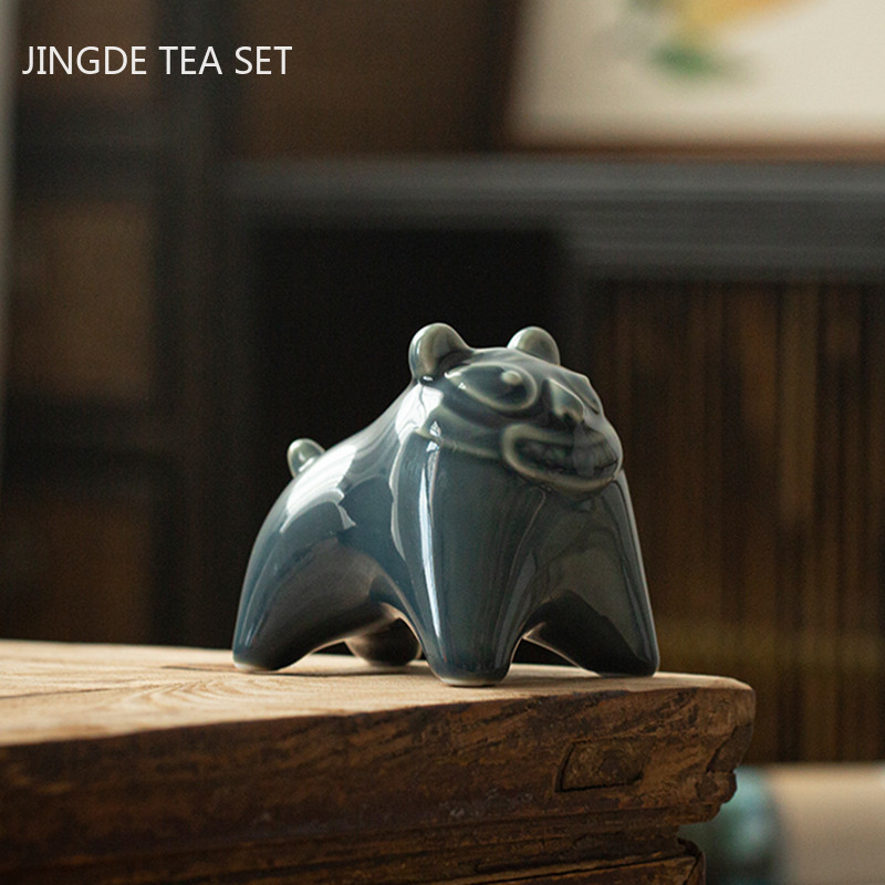 Keramika Dzīvnieku statuja tējas galda dekorēšana Ķīniešu mīlīga tēja mājdzīvnieku rotājumi rakstāmgalds galds ar rokām darināti amatniecības izstrādājumi tējas servīzes piederumi