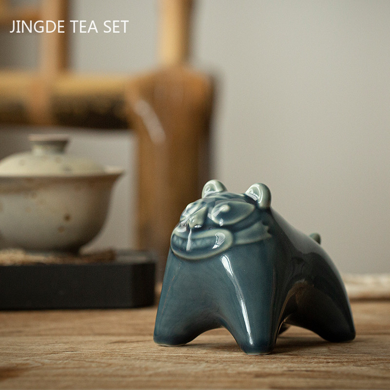 Keramika Dzīvnieku statuja tējas galda dekorēšana Ķīniešu mīlīga tēja mājdzīvnieku rotājumi rakstāmgalds galds ar rokām darināti amatniecības izstrādājumi tējas servīzes piederumi