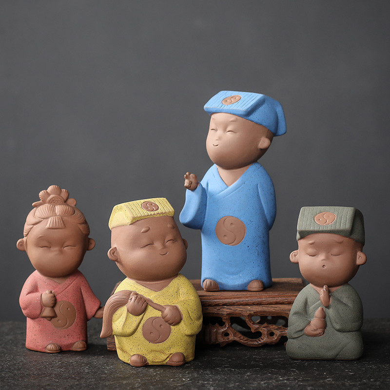 1GB ķīniešu roku darbs purpursarkanā māla tēja mājdzīvnieks jauka figūriņa, rotājumi Boutique tējas servīzes dekorācijas aksesuāri darbvirsmas amatniecība