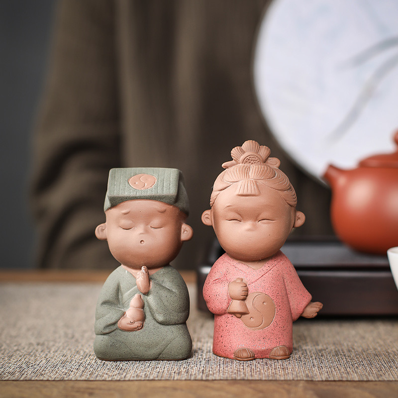 1GB ķīniešu roku darbs purpursarkanā māla tēja mājdzīvnieks jauka figūriņa, rotājumi Boutique tējas servīzes dekorācijas aksesuāri darbvirsmas amatniecība