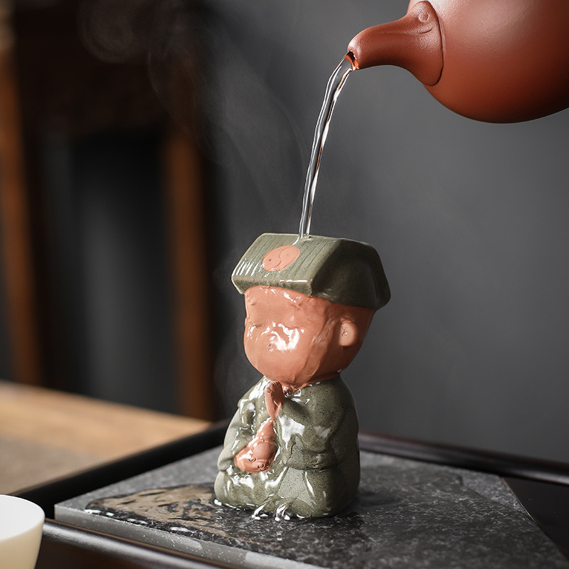 1GB ķīniešu roku darbs purpursarkanā māla tēja mājdzīvnieks jauka figūriņa, rotājumi Boutique tējas servīzes dekorācijas aksesuāri darbvirsmas amatniecība