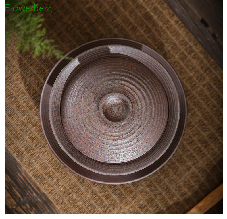 Durva kerámia Gaiwan nagy, kézzel megfogható edény, kézzel készített Gaiwan kerámia, mázatlan Gaiwan Kung Fu teáskészlet kínai tureen teafőző