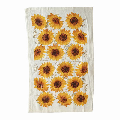 1vnt 38x63cm Spalvinga gėlėmis marginta medvilninė arbatos rankšluostis virtuvės šluostė vandeniui sugerianti buitinė valymo šluostė