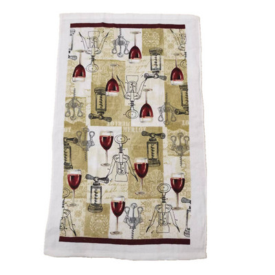 1vnt 38x63cm Spalvinga gėlėmis marginta medvilninė arbatos rankšluostis virtuvės šluostė vandeniui sugerianti buitinė valymo šluostė