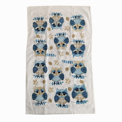 1vnt 38x63cm Spalvinga gėlėmis marginta medvilninė arbatos rankšluostis virtuvės šluostė vandeniui sugerianti buitinė valymo šluostė