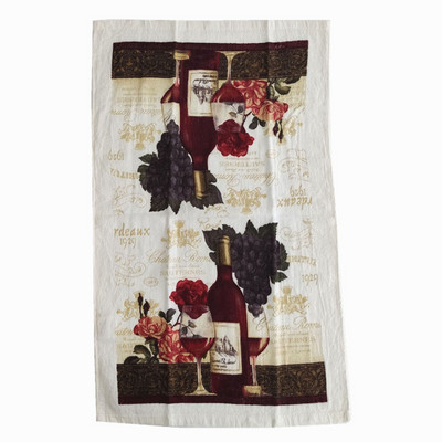 1vnt 38x63cm Spalvinga gėlėmis marginta medvilninė arbatos rankšluostis virtuvės šluostė vandeniui sugerianti buitinė valymo šluostė