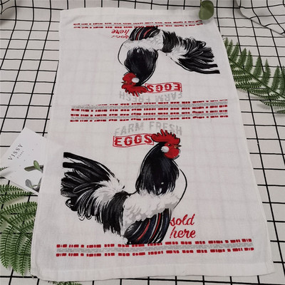 1vnt 38x63cm Spalvinga gėlėmis marginta medvilninė arbatos rankšluostis virtuvės šluostė vandeniui sugerianti buitinė valymo šluostė