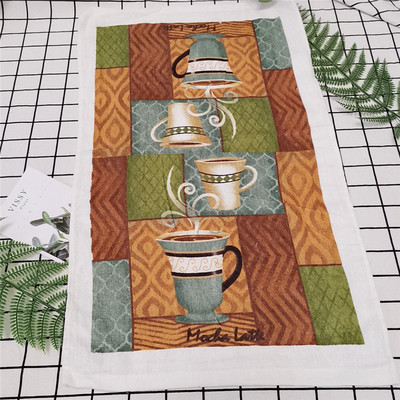 1vnt 38x63cm Spalvinga gėlėmis marginta medvilninė arbatos rankšluostis virtuvės šluostė vandeniui sugerianti buitinė valymo šluostė