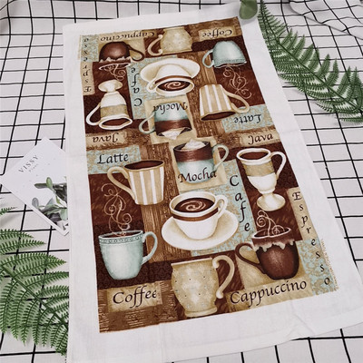 1vnt 38x63cm Spalvinga gėlėmis marginta medvilninė arbatos rankšluostis virtuvės šluostė vandeniui sugerianti buitinė valymo šluostė