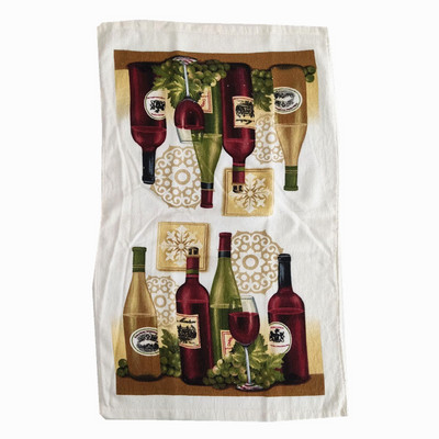 1vnt 38x63cm Spalvinga gėlėmis marginta medvilninė arbatos rankšluostis virtuvės šluostė vandeniui sugerianti buitinė valymo šluostė