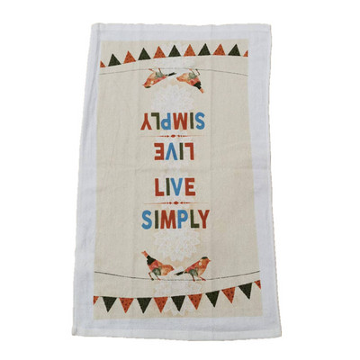 1vnt 38x63cm Spalvinga gėlėmis marginta medvilninė arbatos rankšluostis virtuvės šluostė vandeniui sugerianti buitinė valymo šluostė