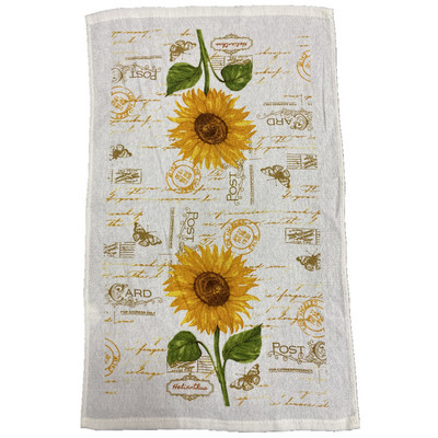 1vnt 38x63cm Spalvinga gėlėmis marginta medvilninė arbatos rankšluostis virtuvės šluostė vandeniui sugerianti buitinė valymo šluostė