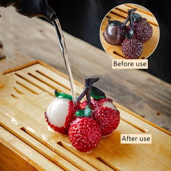 Creative Fruit Lychee Model Resin Resin Changing Tea Pet Lucky Tea Figurine στολίδια Can Raise Tea Set Decoration αξεσουάρ