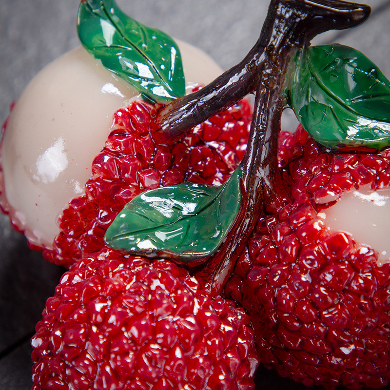 Creative Fruit Lichee Model Sveķu Krāsas Mainīga Tēja Pet Lucky Tea Figūriņas Ornamenti Var Paaugstināt Tējas Komplekta Dekorācijas Aksesuāri