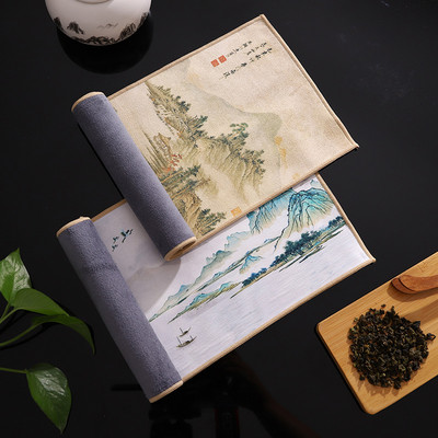 Kiváló minőségű konyharuha Szuper nedvszívó Vintage Tea Art Teatörlőkendő Kung Fu teáskanna tisztító törölköző Teaceremónia kiegészítő