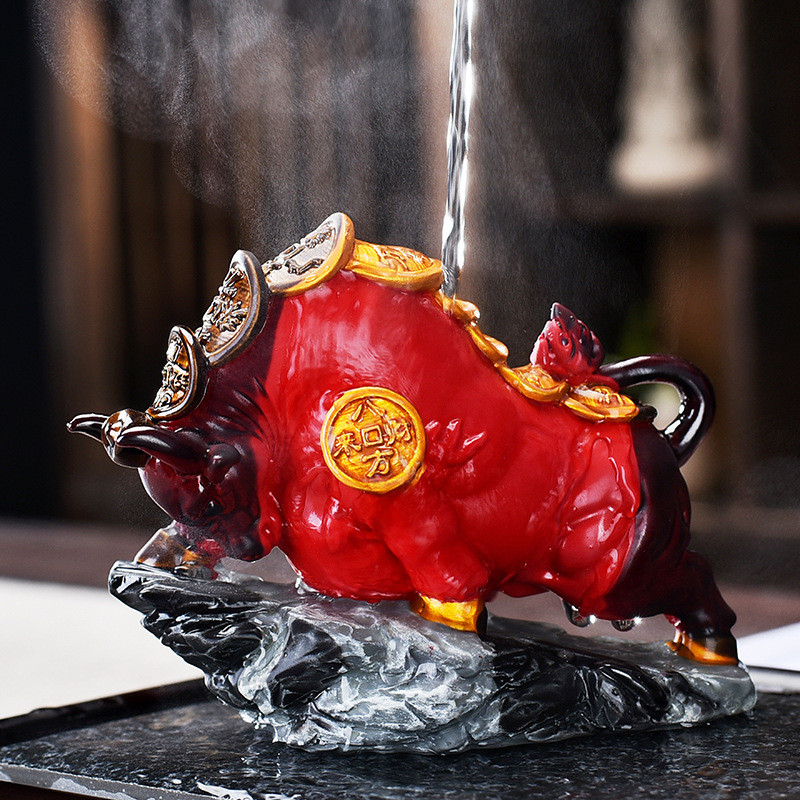 Radoša krāsu maiņa tēja Pet Bull tējas komplekts Dekorācijas krāsas maiņa karstā ūdens ceremonijā tējas dzīvnieks