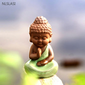 Violeta māla dzena mazā mūka tēja mājdzīvnieku rotājums radošs mājas dekors Biroja galddatora dekors Amatniecība Budas statuja tējas aksesuāri