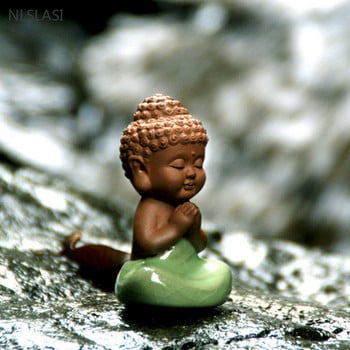 Purple Clay Zen Little Monk Tea Στολίδι για κατοικίδια Δημιουργική διακόσμηση σπιτιού Διακόσμηση γραφείου Χειροτεχνία Άγαλμα του Βούδα Αξεσουάρ τσαγιού