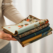 Kínai festett virágmintás sűrített konyharuha plüss szarvasbőr utánzat víz nedvszívó rongy teaszalvéták kendő teaszertartás