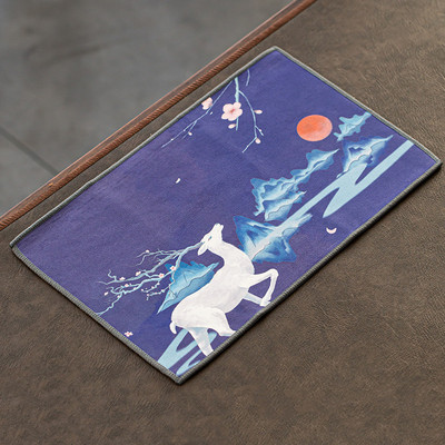 Kínai festett virágmintás sűrített konyharuha plüss szarvasbőr utánzat víz nedvszívó rongy teaszalvéták kendő teaszertartás