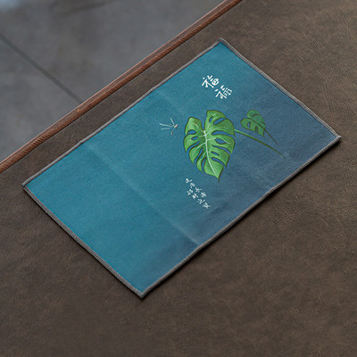 Kínai festett virágmintás sűrített konyharuha plüss szarvasbőr utánzat víz nedvszívó rongy teaszalvéták kendő teaszertartás