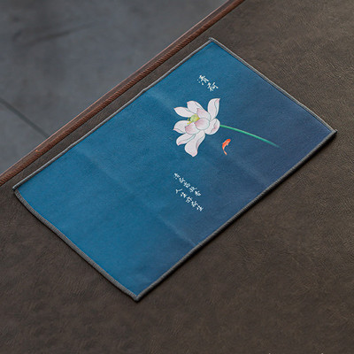 Kínai festett virágmintás sűrített konyharuha plüss szarvasbőr utánzat víz nedvszívó rongy teaszalvéták kendő teaszertartás