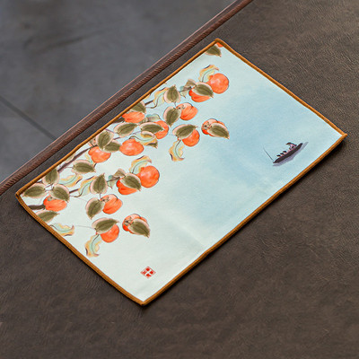 Kínai festett virágmintás sűrített konyharuha plüss szarvasbőr utánzat víz nedvszívó rongy teaszalvéták kendő teaszertartás